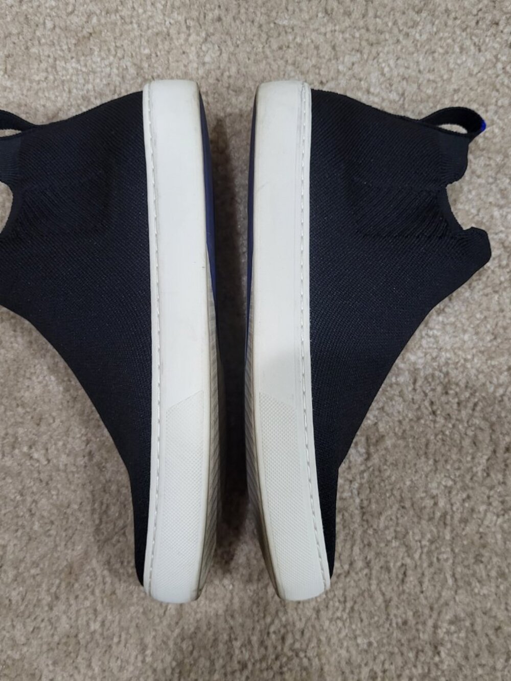 Rothy's The Chelsea Black Knit High-Top Sneakers Size 8.5 | Sustainable Slip-On - Picture 5 of 8